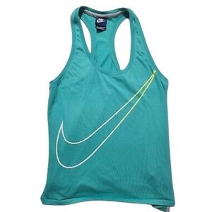 Vintage Nike Swoosh Check Athletic Tank Top Turquoise Size M